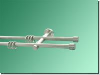 Gardinenstange Nickel geb 12mm Kappe doppell.