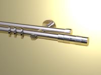 Vorhangstangestange Nickel geb 20 mm Alonso doppell.