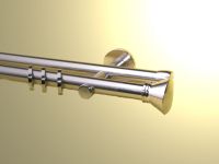 Vorhangstangestange Nickel geb 20 mm Anselmo doppell.