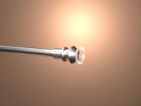 Klemmstange Messing massiv nickel matt mit Druckfeder 7mm
