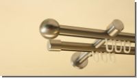 Gardinenstange Innenlauf 16mm Edelstahl Design Kugel doppell.