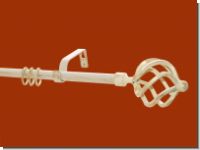 Gardinenstange wei� - gold 16mm Zwiebel einl. offener Tr�ger