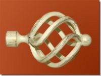 Endst�ck wei� gold f�r Gadinenstangen 16 mm Modell Zwiebel
