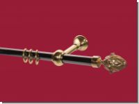 Gardinenstange echt Messing schwarz 20 mm Pinie exclusive