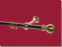 Gardinenstange echt Messing schwarz 20 mm Kugel exclusive