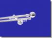 Gardinenstange Innenlauf Chrom glanz Design 16mm Modell Kugel