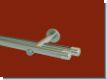 Gardinenstange Rundrohr/Innenlauf Edelstahldesign 20 mm Kappe