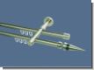 Gardinenstange Innenlaufsystem Edelstahl 16 mm Kegel doppel.