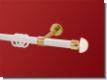 Gardinenstange Messing glanz / Wei� 28 mm