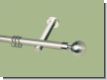 Gardinenstange Edelstahl 20 mm Rillenkugel