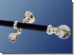Gardinenstange Messing versilbert 20mm Swarovski Kugel
