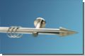 Gardinenstange Edelstahloptik 1lauf 19mm Modell Kegel