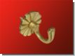 Raffhaken Messing glanz Blume