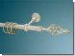 Gardinenstange  Eisen weiss-gold 20 mm Zwiebel Modell Dolores