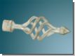 Endst�ck Zwiebel Eisen weiss-gold f�r 20mm Gardinenstangen