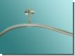 Duschvorhangstange �ber Eck gebogen Edelstahl 20 mm kurz 7,5 cm