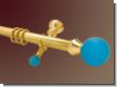 Gardinenstange Messing massiv glanz 35mm Glas Modell Blue Ball