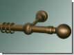 Gardinenstange Messing antik 28 mm bronziert  Modell Kugel