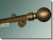 Gardinenstange Messing antik bronziert 28 mm Innenlauf Kugel