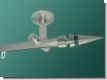 Gardinenstange Decke  Edelstahl Innenlauf 20mm Kegel schwarz