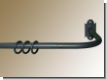 Gardinenstange Eisen mit Bogen 20mm  schwarz