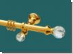 Gardinenstange Messing glanz 20mm Swarovski Kugel