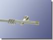 Gardinenstange Nickel geb. 16 mm Kappe