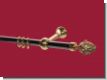 Gardinenstange echt Messing schwarz 20 mm Pinie exclusive